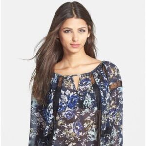 Long Sleeve Lace Inset Blouse | ASTR​